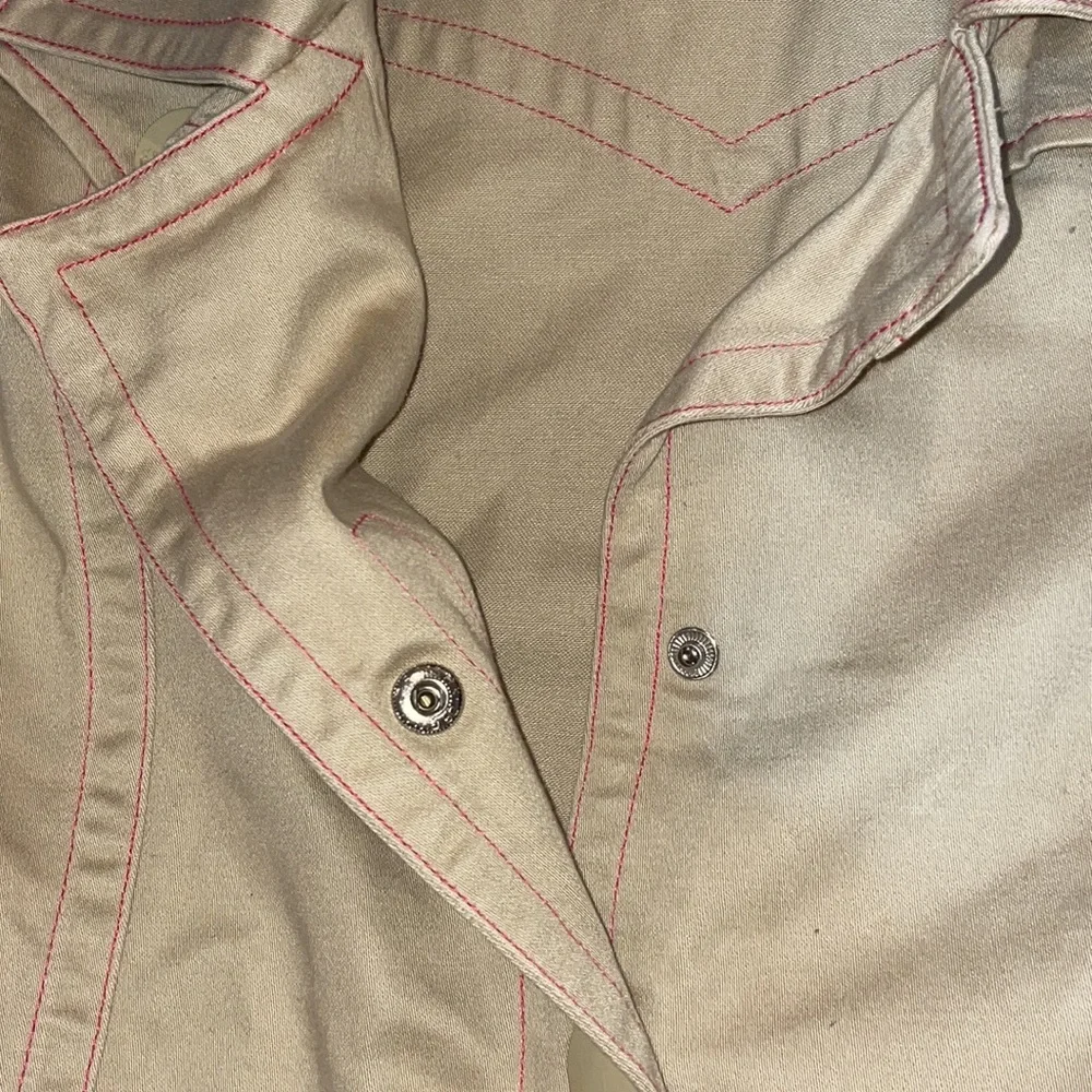 NEW Vintage Khaki Y2K Tommy Hilfiger Jeans  Cotton Tan Trench Coat Snap closur…